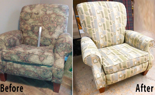 High Back Chair Before and After at Pacific Designs